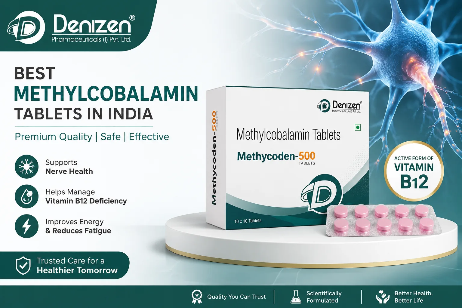 Best Methylcobalamin Tablets in India  - Denizen Pharmaceuticals India Pvt Ltd